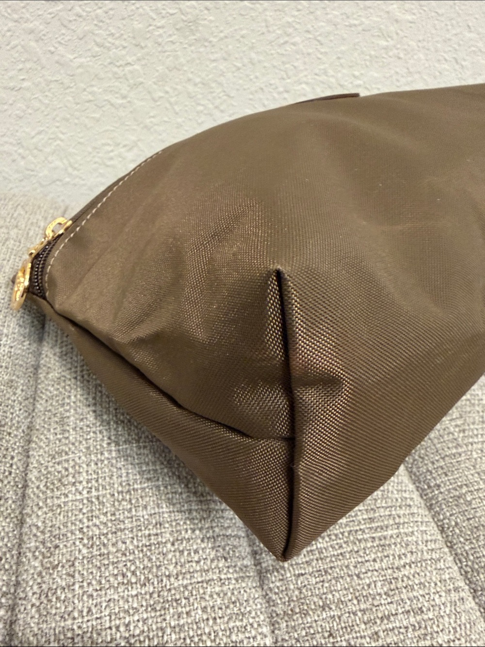 Longchamp Brown Toiletry Pouch with Leather Trim - Picture 6 of 11